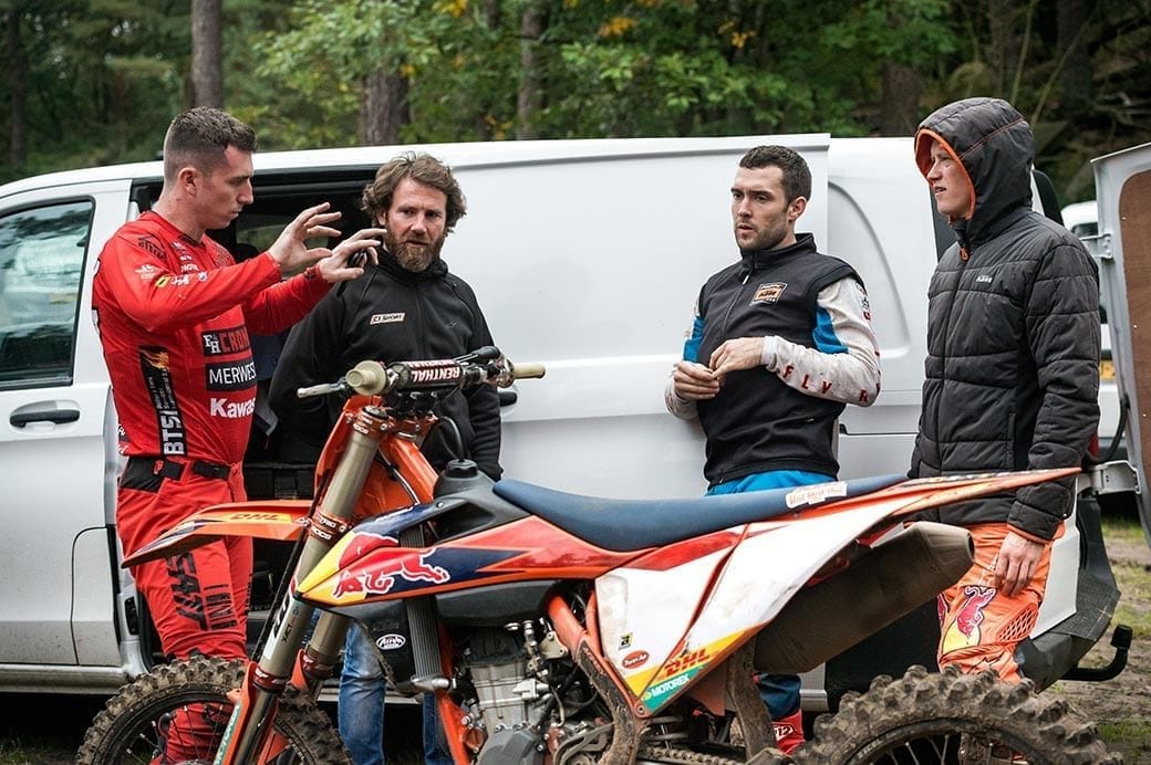 Mark Chamberlain, Shaun Simpson and Nathan Watson fascinated by Adam Sterry's sous vide Salmon recipe