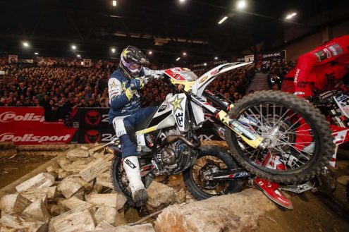 Billy Bolt on the podium at SuperEnduro round two
