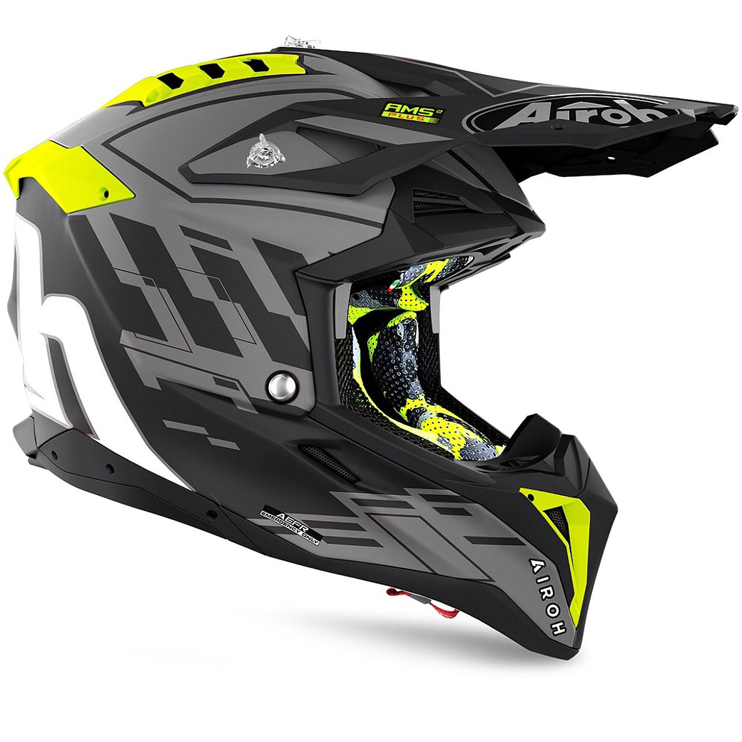 Motocross helmet Airoh Aviator 3 Black Rampage