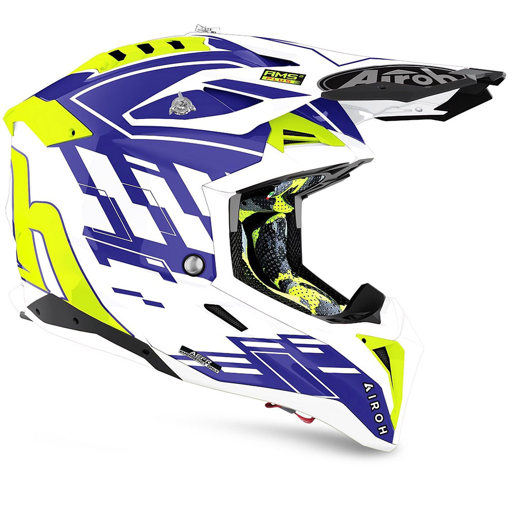 Motocross helmet Airoh Aviator 3 Blue Rampage